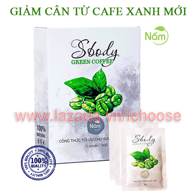 [HCM]Nấm giảm cân Sbody Green Coffee cà phê xanh dạng bột pha
