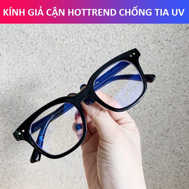 Kính nam nữ giả cận chữ V gọng nhỏ có thể dùng làm kính không tròng, gọng kính cận nam nữ GM tròng kính không độ Hanaso 050