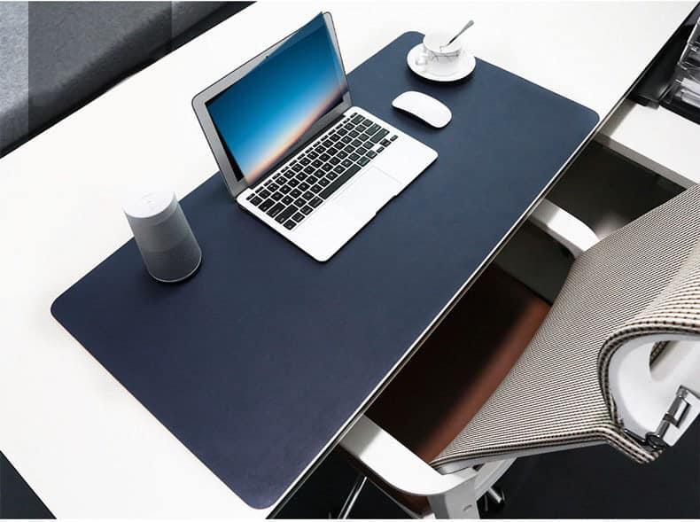 Miếng lót chuột, tấm di chuột khổ lớn, thảm da trải bàn làm việc dùng được 2 mặt 2 màu 90cm x 45cm Deskpad cao cấp