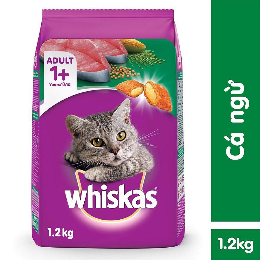 Thức Ăn Whiskas Cho Mèo Lớn Vị Cá Ngừ dạng túi 1.2kg