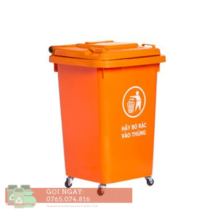 Thùng rác công cộng 60L, thùng rác công nghiệp nhựa HPDE