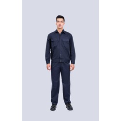 Bộ quần áo bảo hộ công nhân màu xanh tím than DN-09 - QADN09