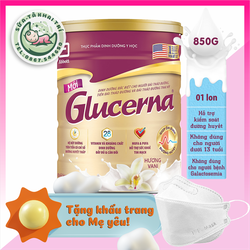 [Chính hãng, date 2023] Sữa bột Glucerna hương vani cho người bị tiểu đường - Lon 850g - Glucerna 850g