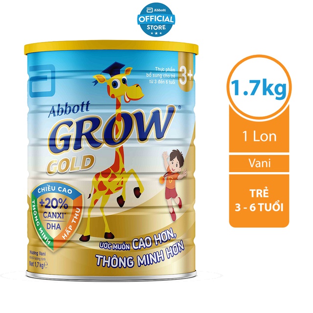 Sữa bột Abbott Grow Gold 3+ 1.7Kg