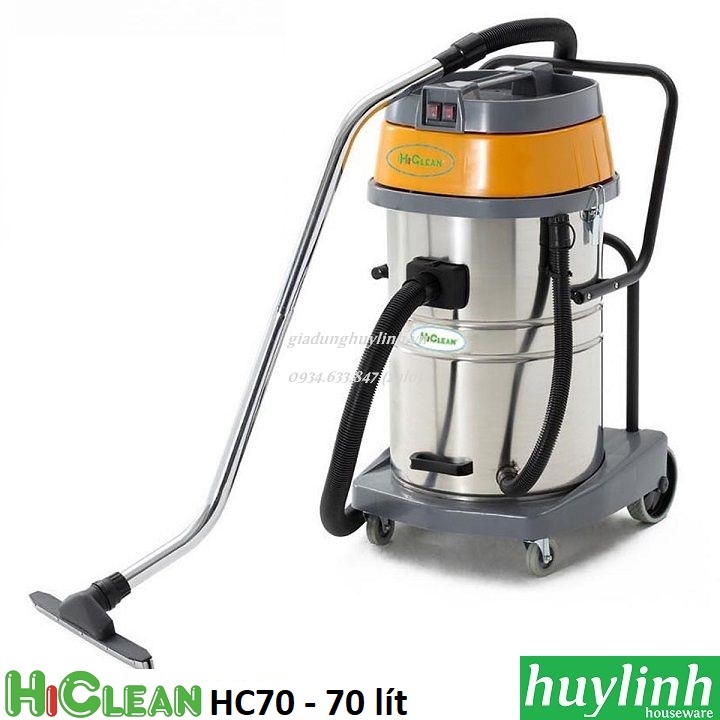 [HCM][Trả góp 0%]Máy hút bụi công nghiệp HiClean HC70 - 70 lít - Hút bụi khô và ướt