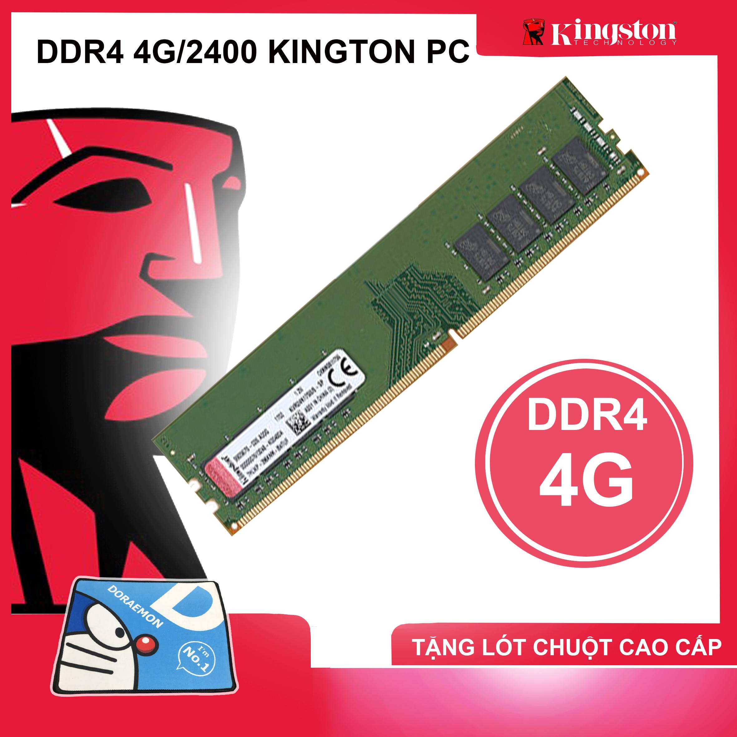 RAM DDR4 Kingston 4GB Bus 2400MHz 1.2V Udimm PC4-2400 Dùng Cho Máy Tính Để Bàn PC Desktop Bảo Hành 12 Tháng 1 Đổi 1