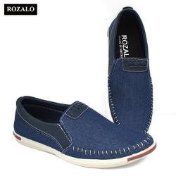 Giày lười vải khâu siêu bền thời trang nam Rozalo R4520-Màu Xanh - 4520