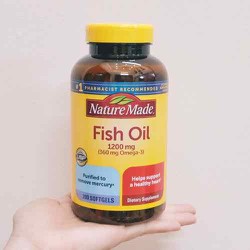 [HSD 01/2024] Viên uống Dầu cá Nature Made Fish Oil 1200mg Ome ga 3 của Mỹ 200 viên - NMFISHOIL200
