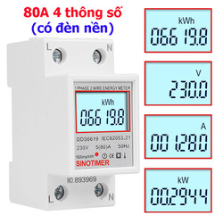 Công tơ điện tử 80A dùng để đo số điện tiêu thụ (kWh), Đo công suất (W), đo điện áp (V), đo cường độ dòng điện (A). - DA NANG3