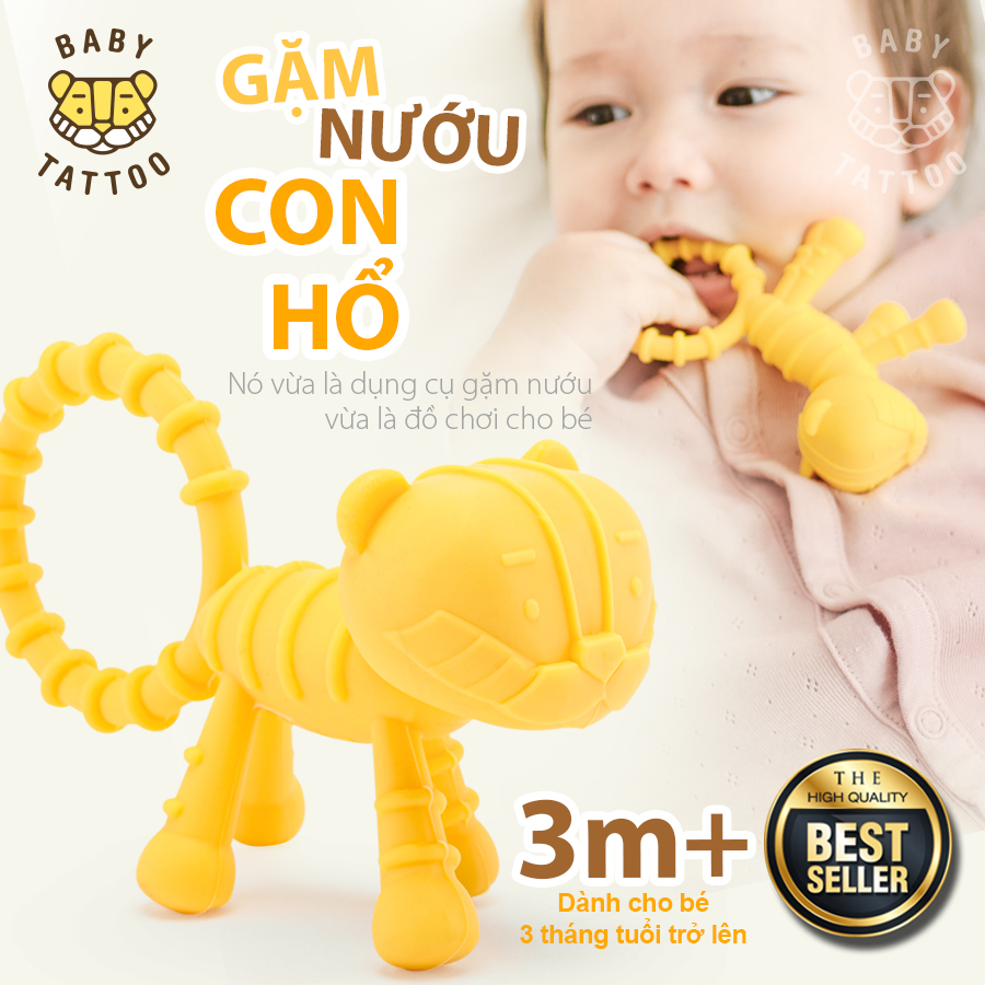 [HCM]BABY TATTOO Đồ chơi gặm nướu hình con hổ Silicone an toàn cho bé
