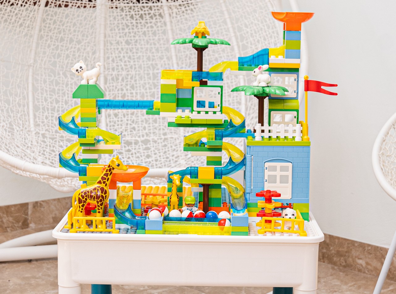 Bộ Bàn Đa Năng LEGO CHỈNH ĐƯỢC SIZE hình vuông, Bàn Xếp Hình đa năng TRẺ EM TỪ 2 - 10 TUỔI