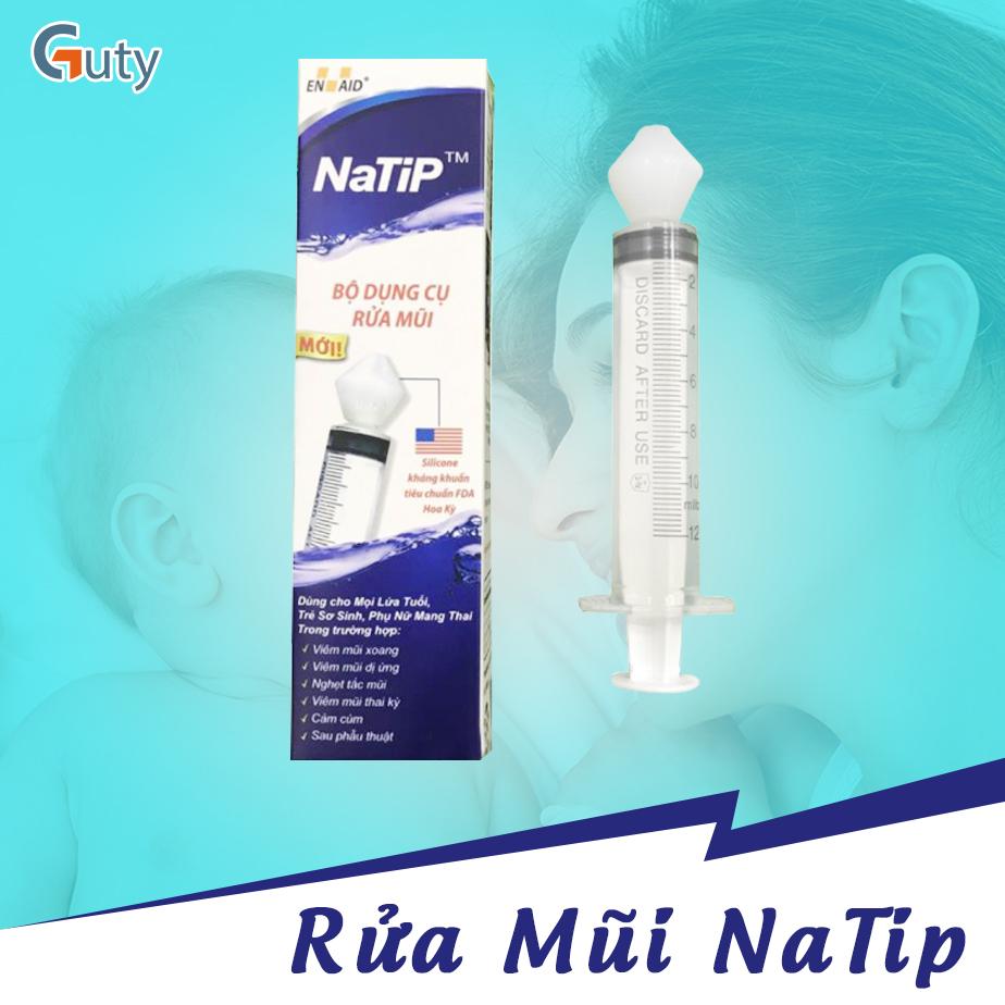Bộ dụng cụ rửa mũi NaTip đầu silicone mềm, kháng khuẩn - đảm bảo an toàn tuyệt đối cho người sử dụng
