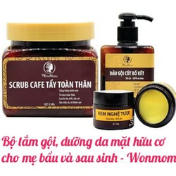 Combo Bộ tắm gội và dưỡng da mặt hữu cơ cho mẹ bầu và sau sinh Wonmom - SetTamGoi.Wonmom