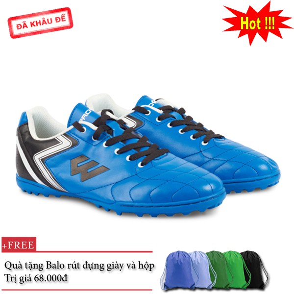 Giày đá bóng Prowin FX xanh - nhà phân phối chính từ hãng - tặng kèm Balo rút đựng giày