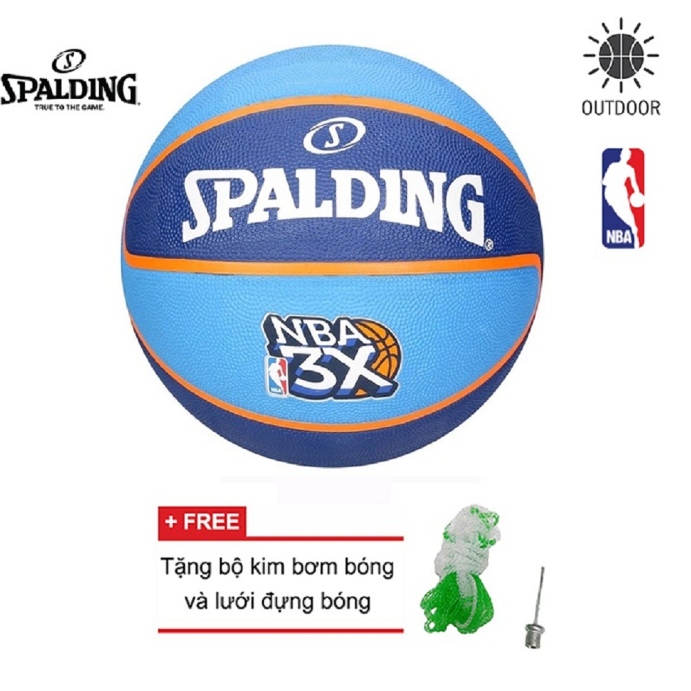 Bóng rổ Spalding NBA 3X Official Outdoor size 6 + Tặng bộ kim bơm bóng và lưới đựng bóng