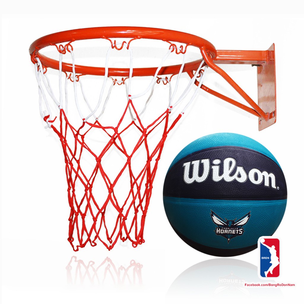 Combo Vành rổ bóng rổ kèm bóng và lưới rổ - Khung vành bóng rổ - Bóng rổ size 7 - Bóng rổ đơn nam