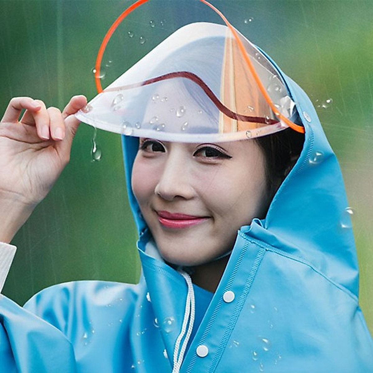 Áo mưa phản quang 1 đầu có kính cao cấp - Màu ngẫu nhiên