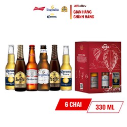 Bộ Sưu Tập 6 Chai Beers Of The World Summer (Budweiser, Hoegaarden, Corona Extra, Leffe) 330ml/chai - BOTWP6SUMMER