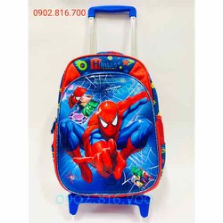 Balo cần kéo đi học cho bé trai tiểu học cấp 1 hình siêu nhân nhện Spiderman - Hintas - BLNHEN