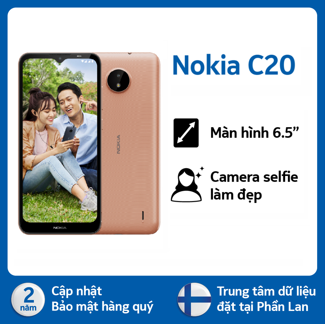 Điện thoại Nokia C20 2GB/16GB - Hàng chính hãng