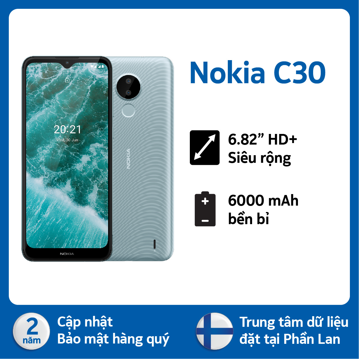 Điện thoại Nokia C30 3GB/32GB - Hàng chính hãng