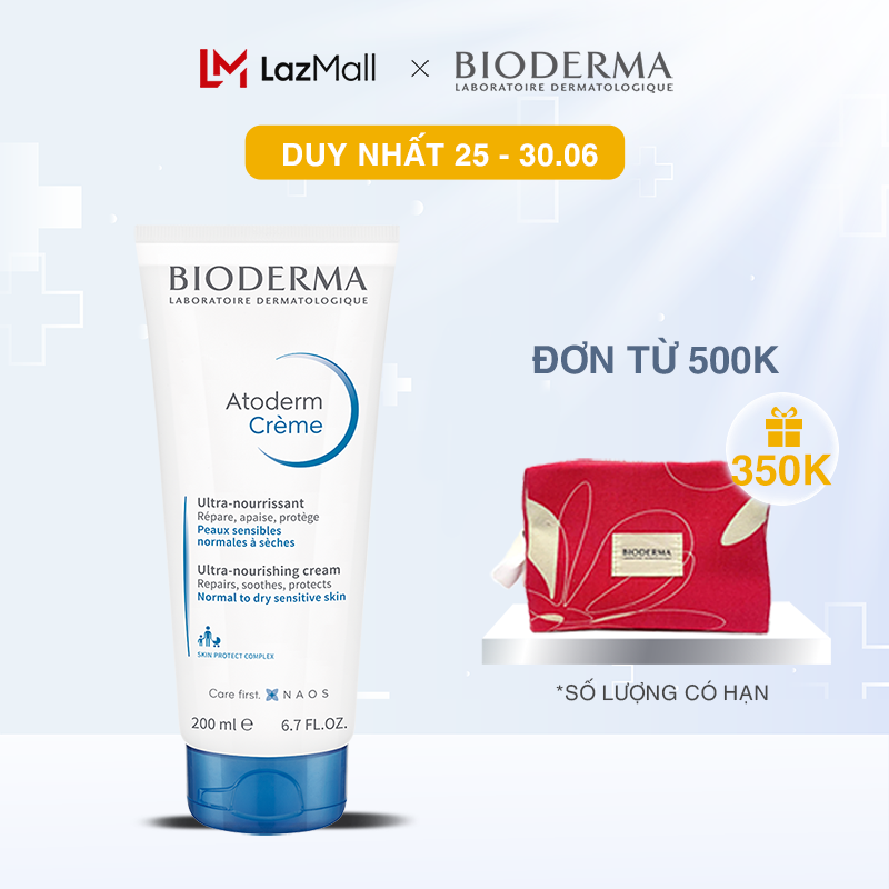 Kem dưỡng ẩm cho da thường và da khô nhạy cảm Bioderma Atoderm Crème - 200ml