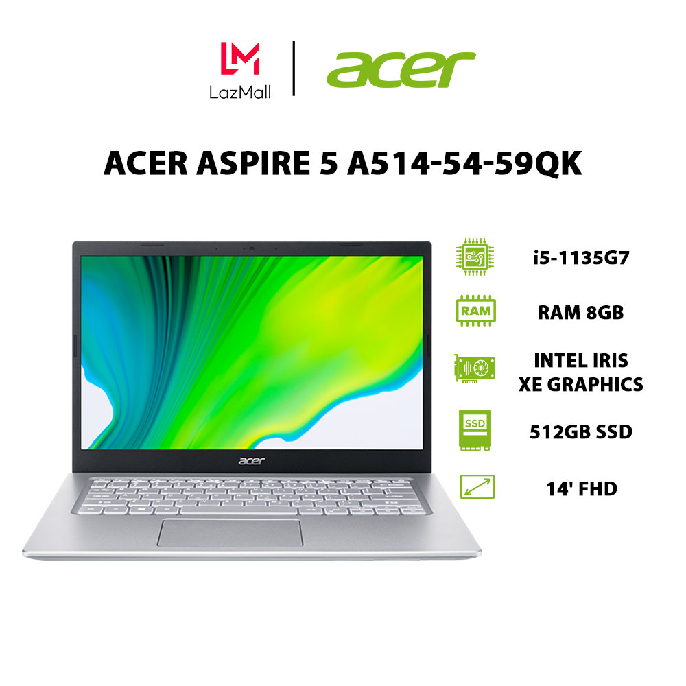 Laptop Acer Aspire 5 A514-54-59QK (i5-1135G7 | 8GB | 512GB | Intel Iris Xe Graphics | 14' FHD | Win 11)