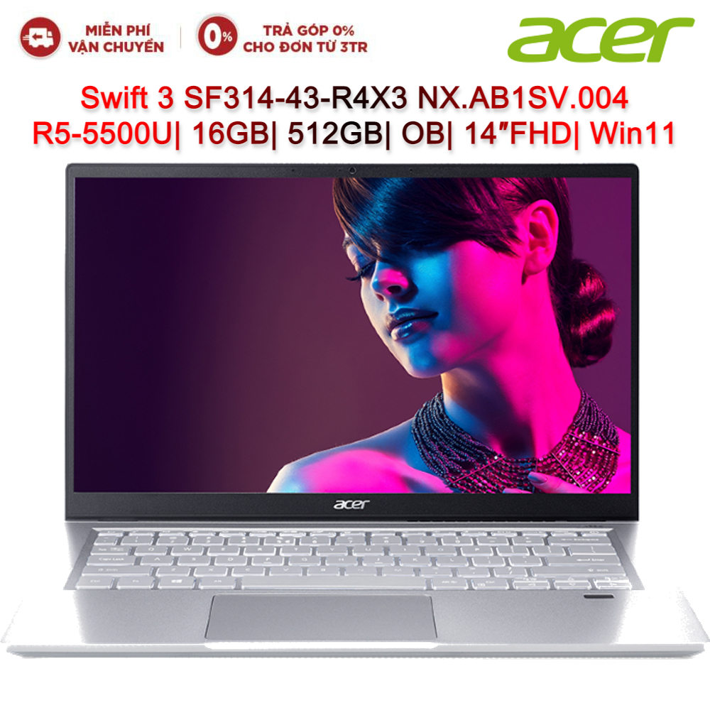 Laptop ACER Swift 3 SF314-43-R4X3 NX.AB1SV.004 R5-5500U| 16GB| 512GB| OB| 14″FHD| Win11