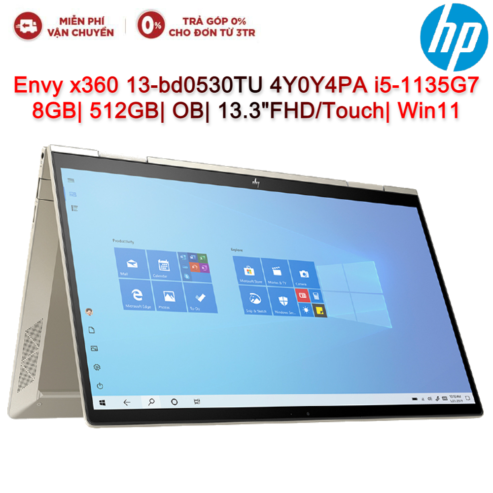 Laptop HP Envy x360 13-bd0530TU 4Y0Y4PA i5-1135G7| 8GB| 512GB| OB| 13.3"FHD/Touch| Win11 (Gold)