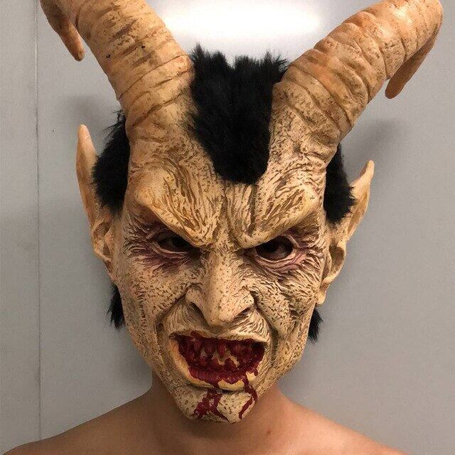 Lucifer Hóa Trang Quỷ Sừng Cao Su S Với Miệng Đẫm Máu Đạo Cụ Trang Phục Kinh Dị Halloween
