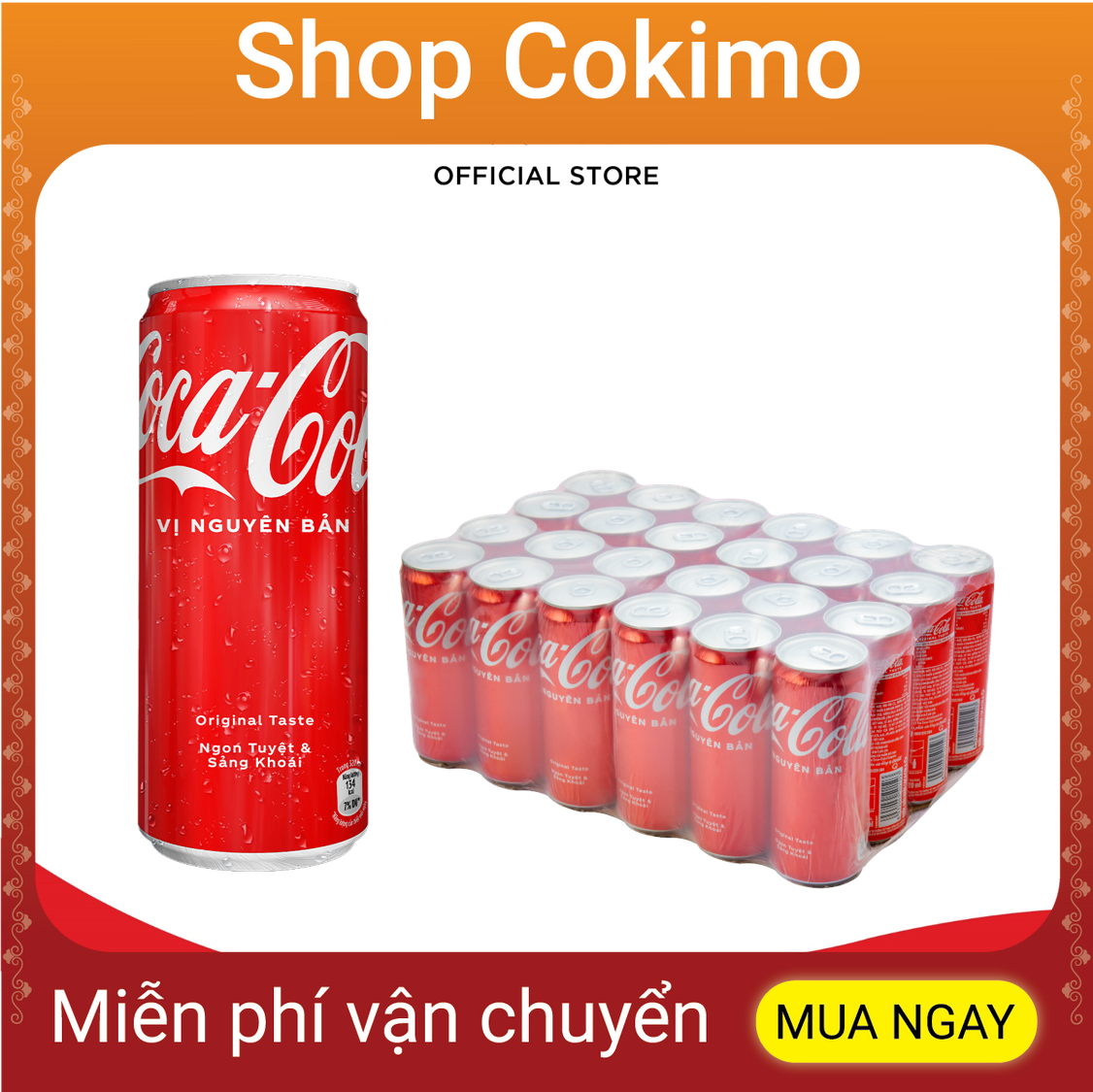 Thùng 24 Lon Nước Giải Khát Coca-Cola vị Nguyên Bản Original 320mlx24 DTK65097823 - Shop Cokimo - 24 cans of beverage coca-cola original original 320mlx24