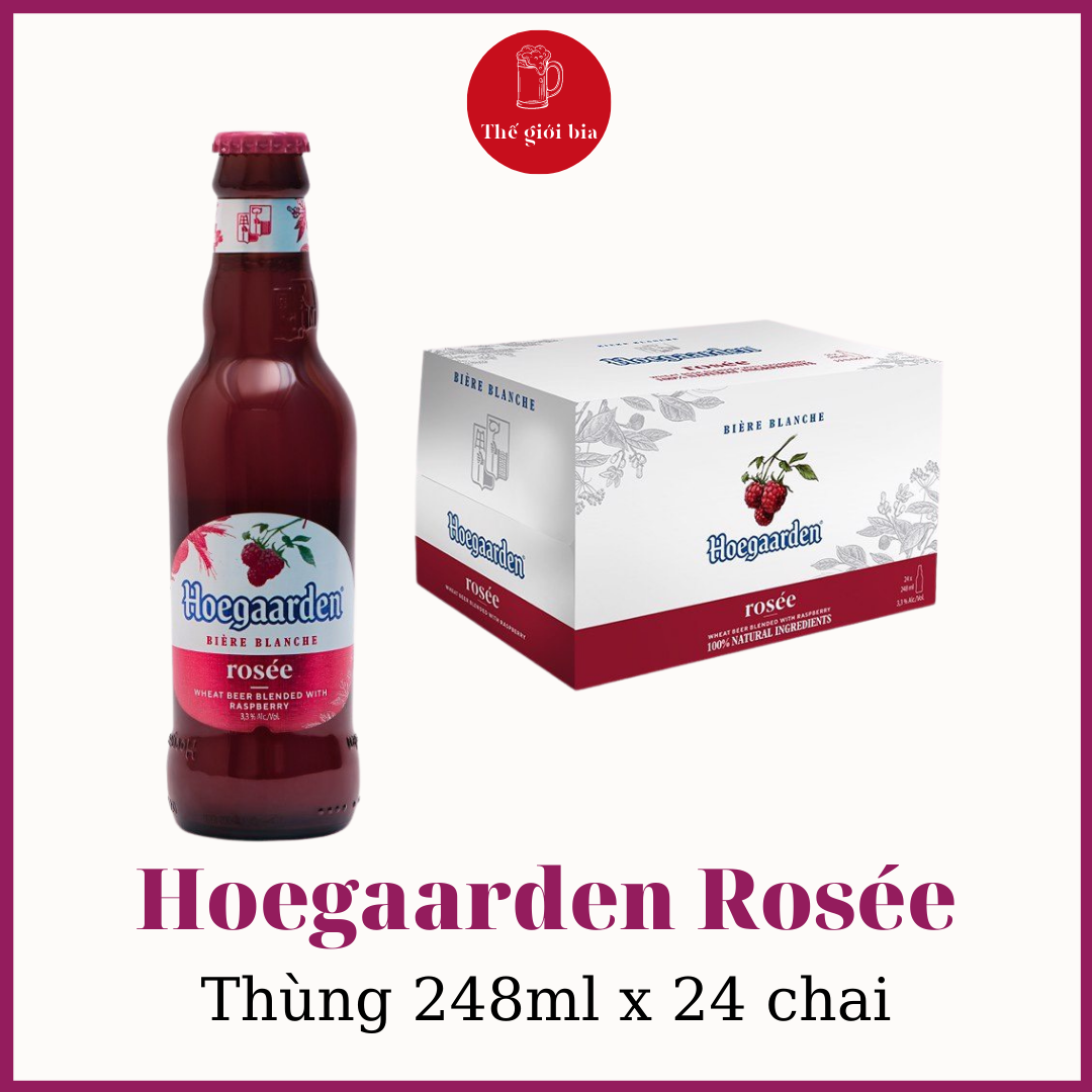 Thùng bia Hoegaarden Rosée 248ml x 24 chai Chính hãng