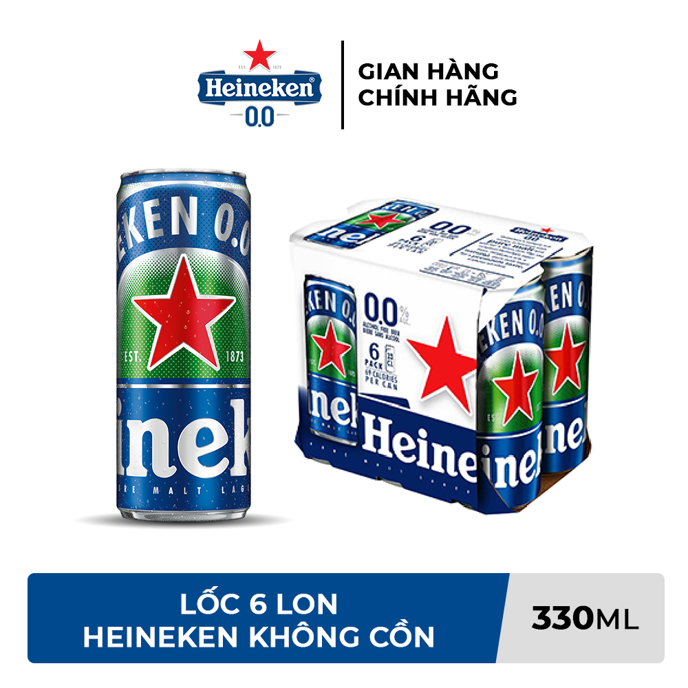 [Trợ ship 15K] Lốc 6 lon Heineken không cồn 0.0 330ml/lon
