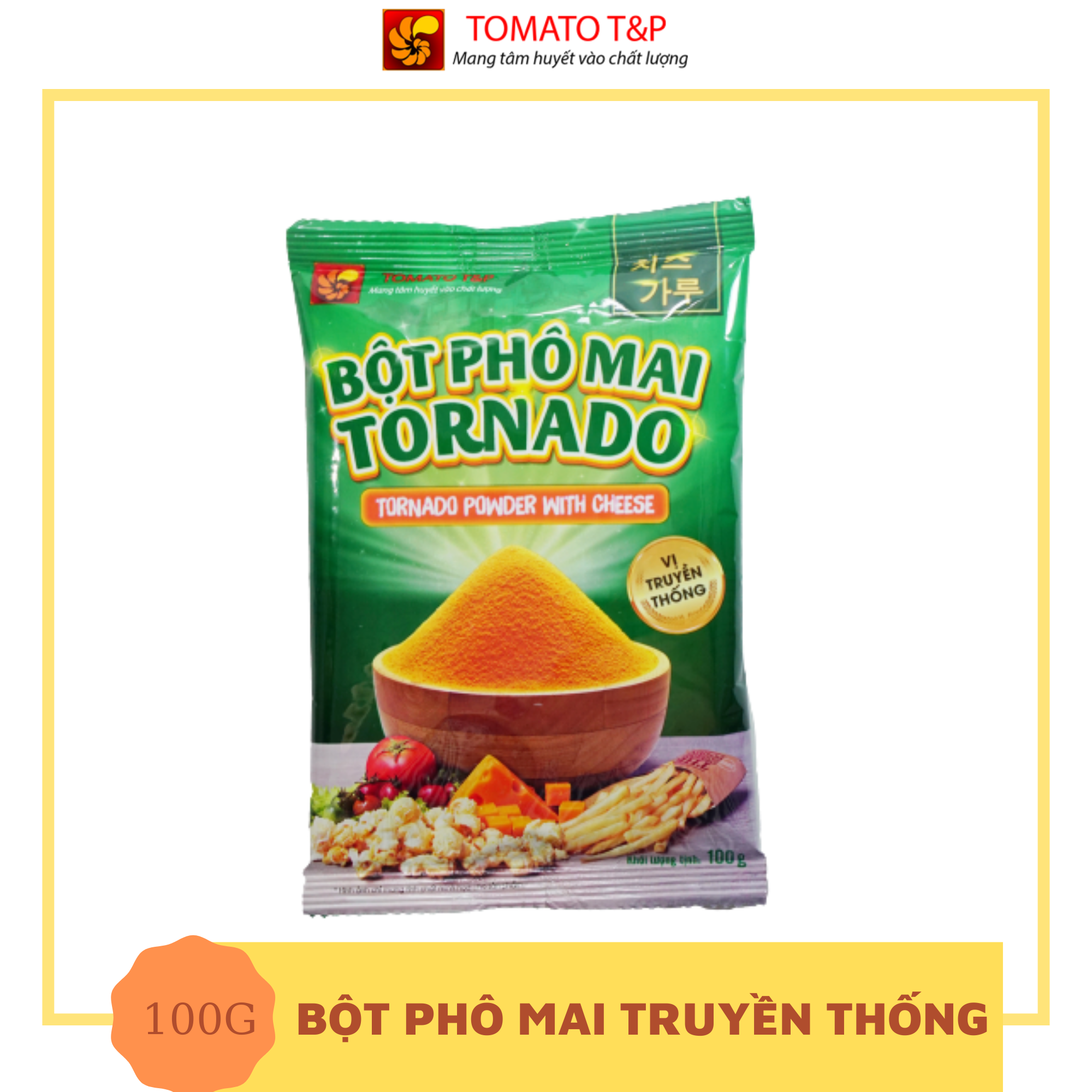 [HCM]Bột phô mai Tornado vị truyền thống - Gói 100g - Tomato T&P