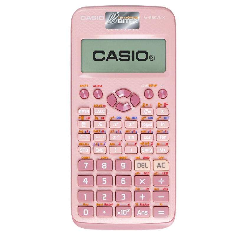 Máy tính Casio FX 580VN X (Casio 580) màu hồng - B/h 7 năm - QR Code - N/k Bitex