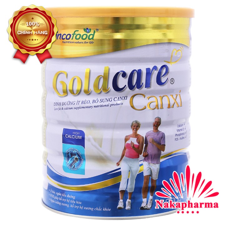 Sữa bột Goldcare Canxi 900g - Ít béo, bổ sung Canxi cho người lớn tuổi, suy nhược cơ thể, giảm nguy cơ loãng xương