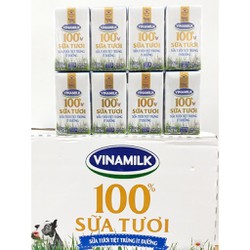 Thùng 48 hộp sữa tươi ít đường Vinamilk 100% Sữa Tươi 110ml - TSID110