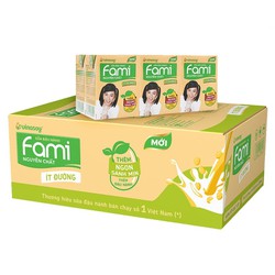 Thùng sữa đậu nành Fami nguyên chất ít đường (200ml x 36 Hộp) - fami