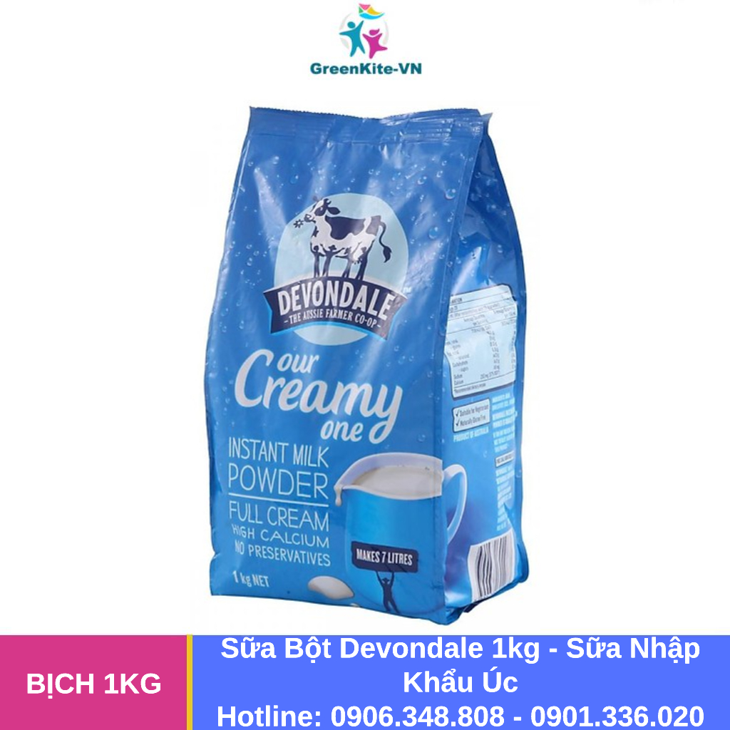 [Túi 1Kg] Sữa Bột Nguyên Kem DEVONDALE 1KG - Sữa Bột Nhập Khẩu Úc