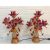 Cặp đèn thờ cúng hoa tu típ cánh thuỷ tinh đỏ bóng led, đèn chùm 5 bông tiết kiệm điện ( dành cho các ban thờ và bàn thờ ) Cao 48cm đường kính đế…