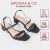 Giày sandal cao gót Erosska thời trang mũi vuông quai ngang phối dây mảnh cao 3cm EB031