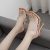 Giày sandal cao gót nữ quai chéo đính đá phối quai kẹp trong suốt – Linus LN303