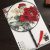 Quạt tròn cầm tay hoa mẫu đơn đỏ lá xám đen phong cách cổ trang Trung Quốc tặng ảnh Vcone